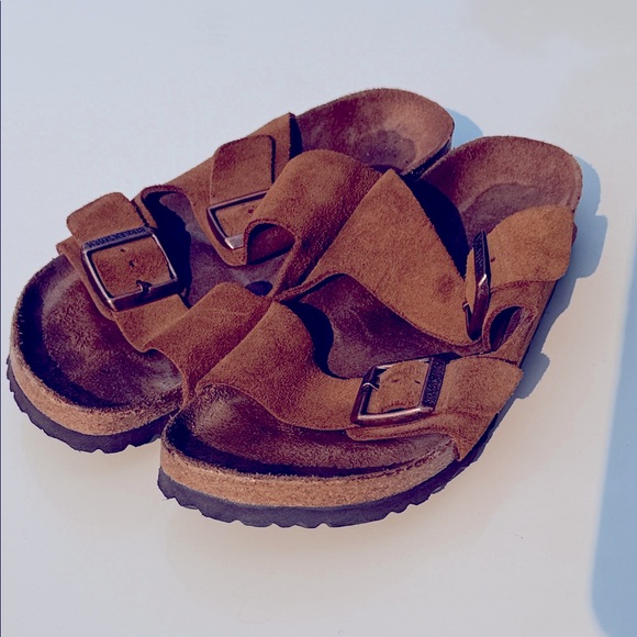 Birkenstock Brown Suede Sandals - Picture 1 of 4